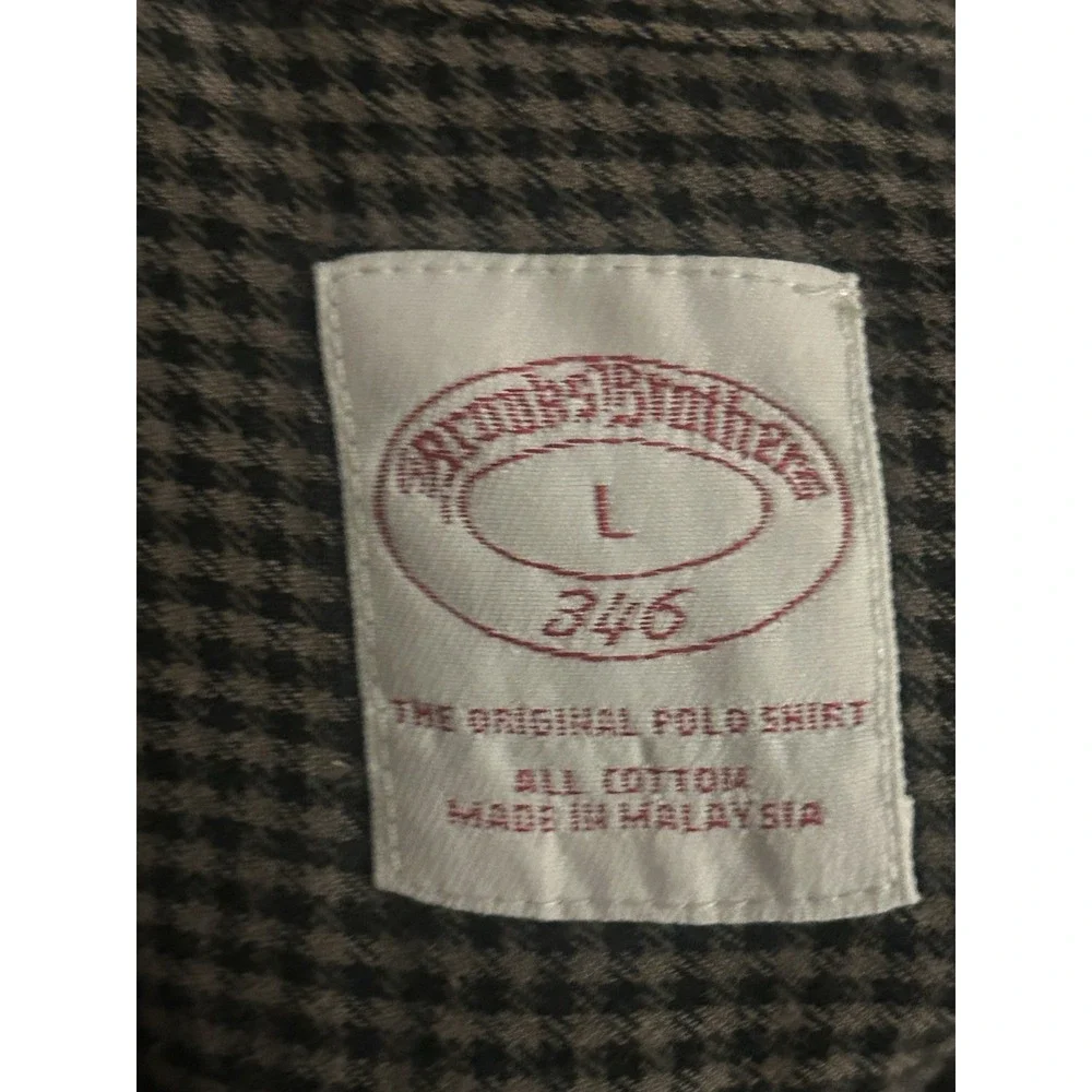Brooks Brothers 346 Shirt Mens Large Soft‎ Flannel Check Pocket Lightweight 455